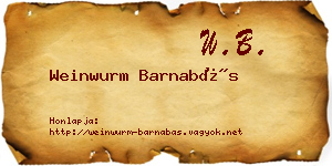 Weinwurm Barnabás névjegykártya